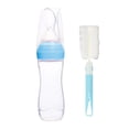 thumbnail image 1 of Botella de cuchara exprimible,Botella de cuchara exprimible con alimentador de alimentos para bebés de 120 ml,Cuchara de alimentación para bebés Botella de suplemento alimenticio,Botella Azul, 1 of 9