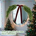 thumbnail image 2 of 2.6 FT Christmas Mirror Garland Artificial Norfolk Pine Swag with Velvet Bow, Faux Greenery Garlands Christmas Wreath for Xmas, Christmas Decoration Indoor Decoration, 2 of 6
