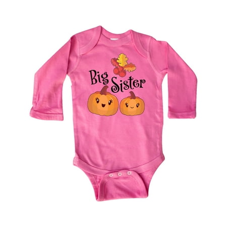 

Inktastic Big Sister Pumpkins with Fall Leaves Gift Baby Girl Long Sleeve Bodysuit