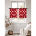 thumbnail image 3 of Abstract Geometric Sheer Curtains 45 Inch Long 2 Panels, White Twisted Lines Red Background Light Filtering Rod Pocket Semi Sheer Curtains, Sheer Voile Drapes for Living Room Bedroom, 52"x45", 3 of 5