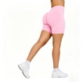 thumbnail image 7 of felwors Women's Seamless Scrunch Lifting Biker Shorts High Waisted Tummy Control for Yoga Workout Red for Size M, 7 of 7
