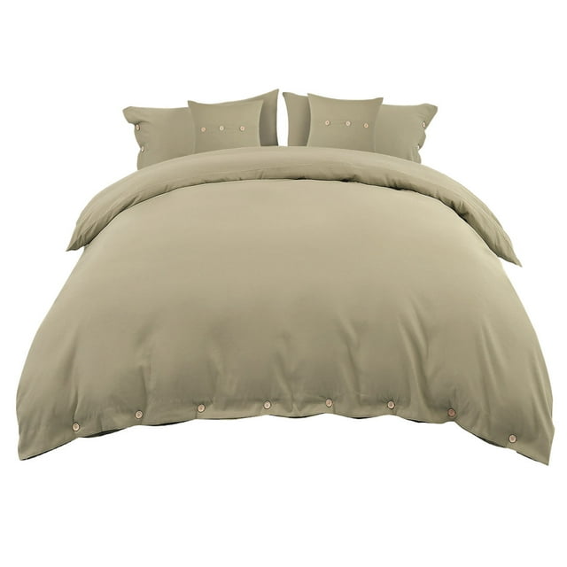 Unique Bargains Ensemble de Housse de Couette en Microfibre de Polyester 110 G/m2 avec Boutons Ronds Rétro, 5 Pcs,