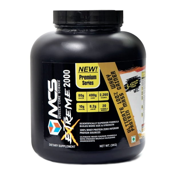 MUSCLE CORE SCIENCE New Premium Series extreme 2000 weight gainer protein powder for men, Whey