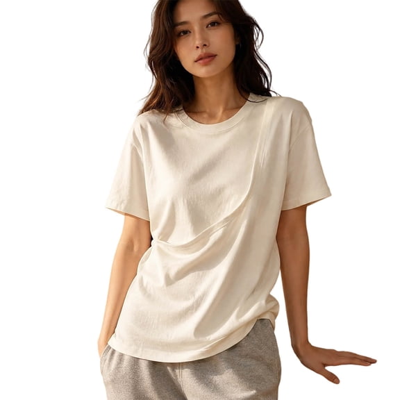 YUEHUYA Womens Cat Shirts Cat Pocket T Shirt Medium Weight Funny Tshirts Womens Gift Funny Pet Animal Tee Animal Holder Short Sleeve Tee Shirts