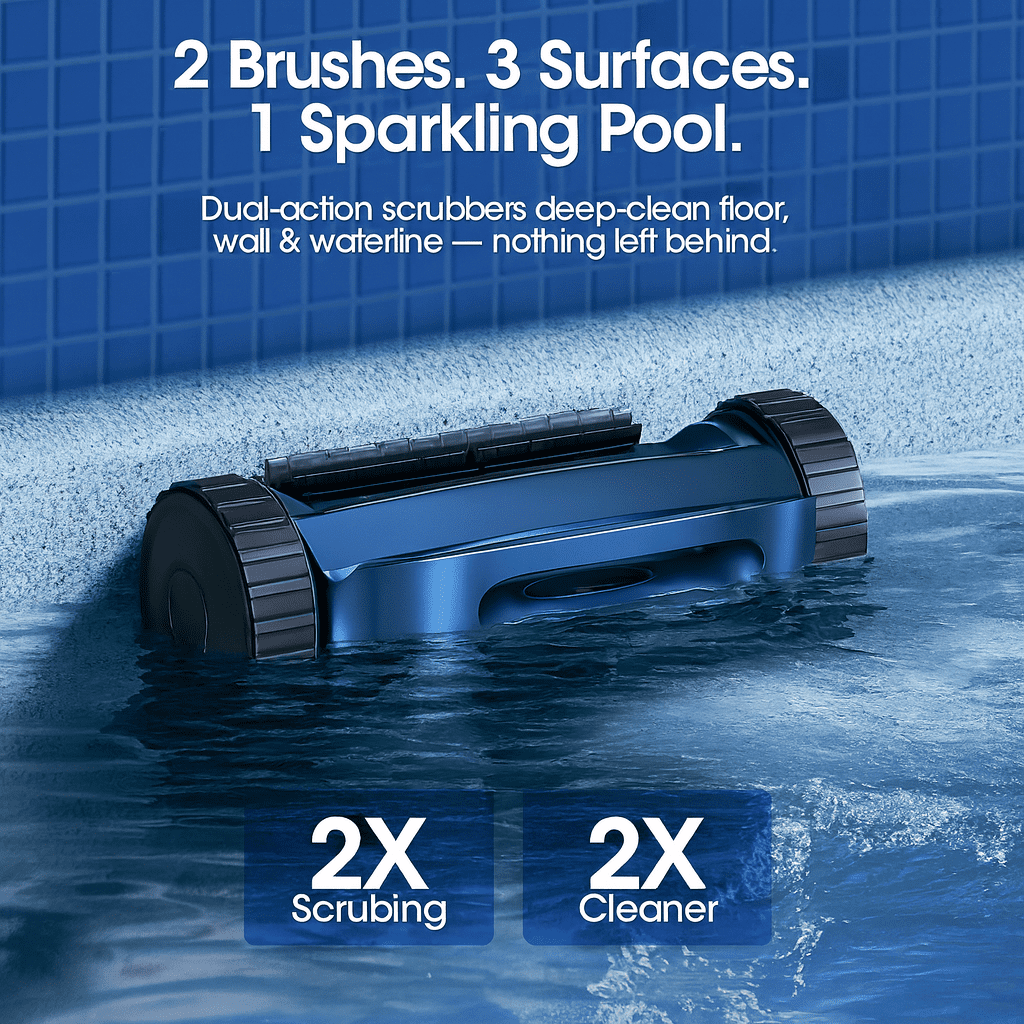 Seauto Cordless Robotic Pool Cleaner – Sonar Navigation, Auto Path Planning, Tangle-Free Design, Wall Climbing & Energy Efficient Cleaning for In-Ground and Above-Ground Pools