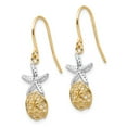 thumbnail image 2 of FB Jewels 14K Yellow Gold & Rhodium Starfish w/Sand Dollar Shepherd Hook Earrings, 2 of 3