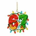 thumbnail image 2 of Funny Christmas Ornament 2025 Number 67 with Lights Pattern 3.15 Inch Acrylic Flat Pendant, Festive Red Green Holiday Decoration for Xmas Tree, 67th Birthday Party Favor Stocking Stuffer Gift, 2 of 6