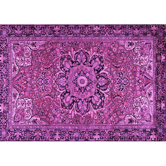 Ahgly Company Indoor Rectangle Persian Purple Traditional Area Rugs, 8' x 10'