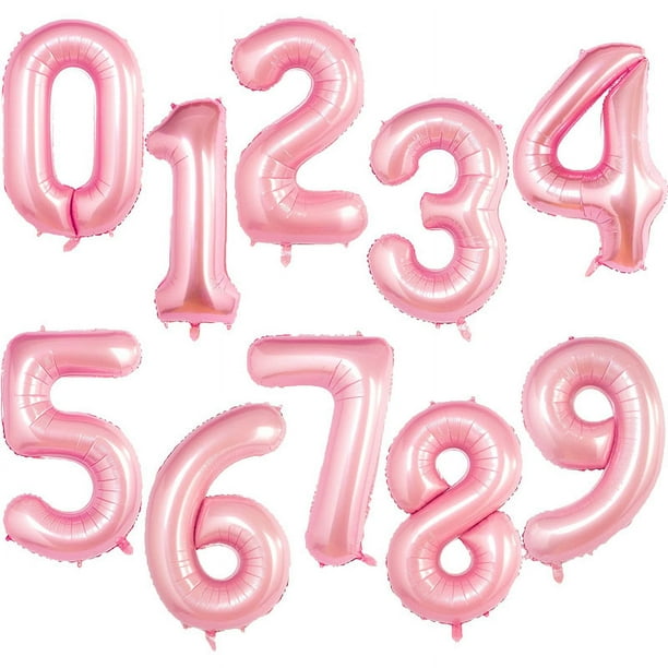 Globos de aluminio con números para niños y adultos, globo de helio con figuras de Números de Oro rosa y plata, decoración de cumpleaños y boda, suministros para fiestas, 32/40 pulgadas