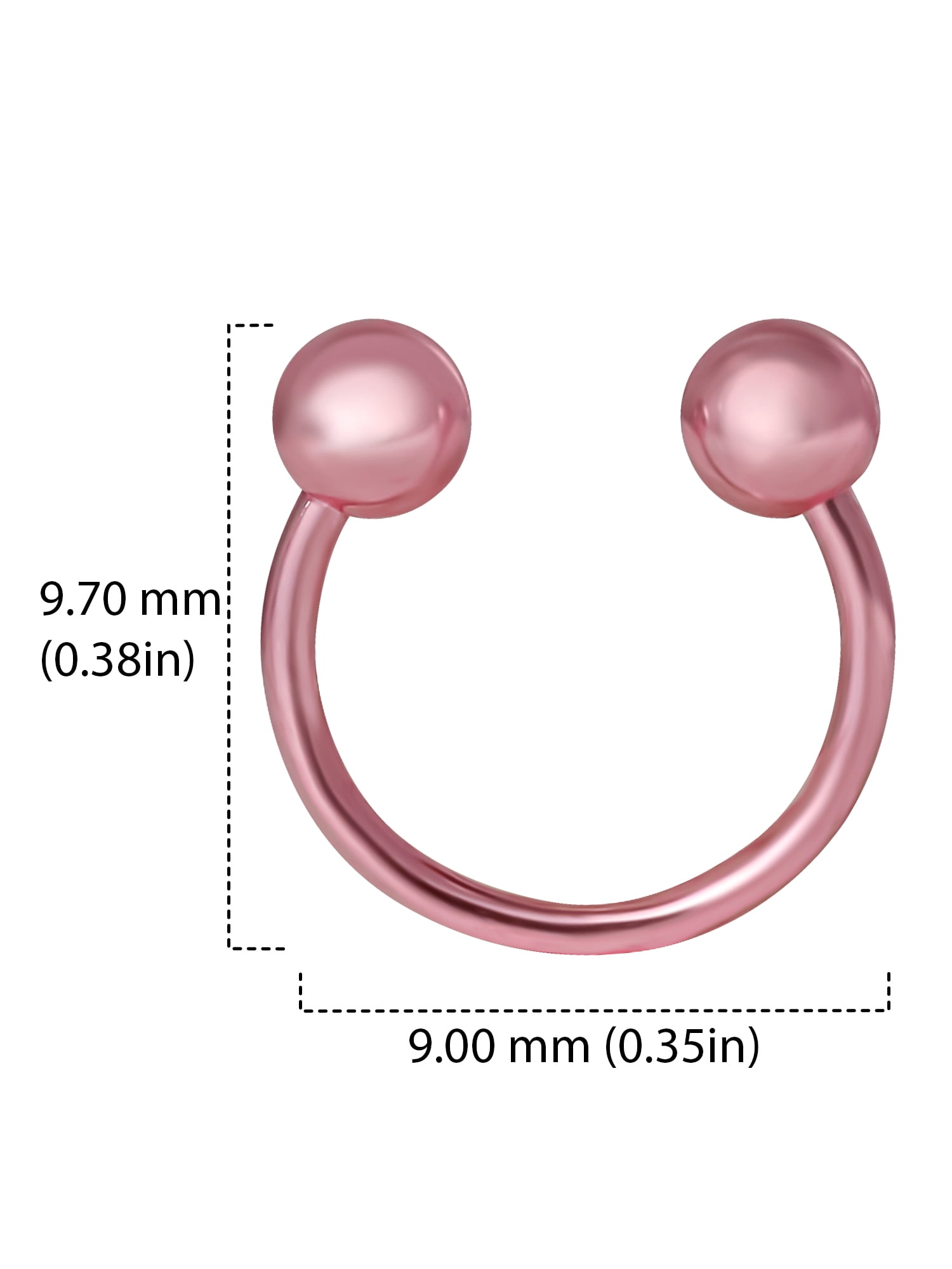 Hot Silver-Women's Basics Surgical Steel Pink Horseshoe Earrings Set