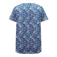 thumbnail image 5 of Fiudx Liquidación de Ofertas Flash Blusa Superior de Camiseta de Manga Corta con Cuello En V Estampada Informal de Moda para Mujer, 5 of 5