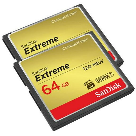 SanDisk 64GB Extreme Compact Flash Memory Card - Pack of 2