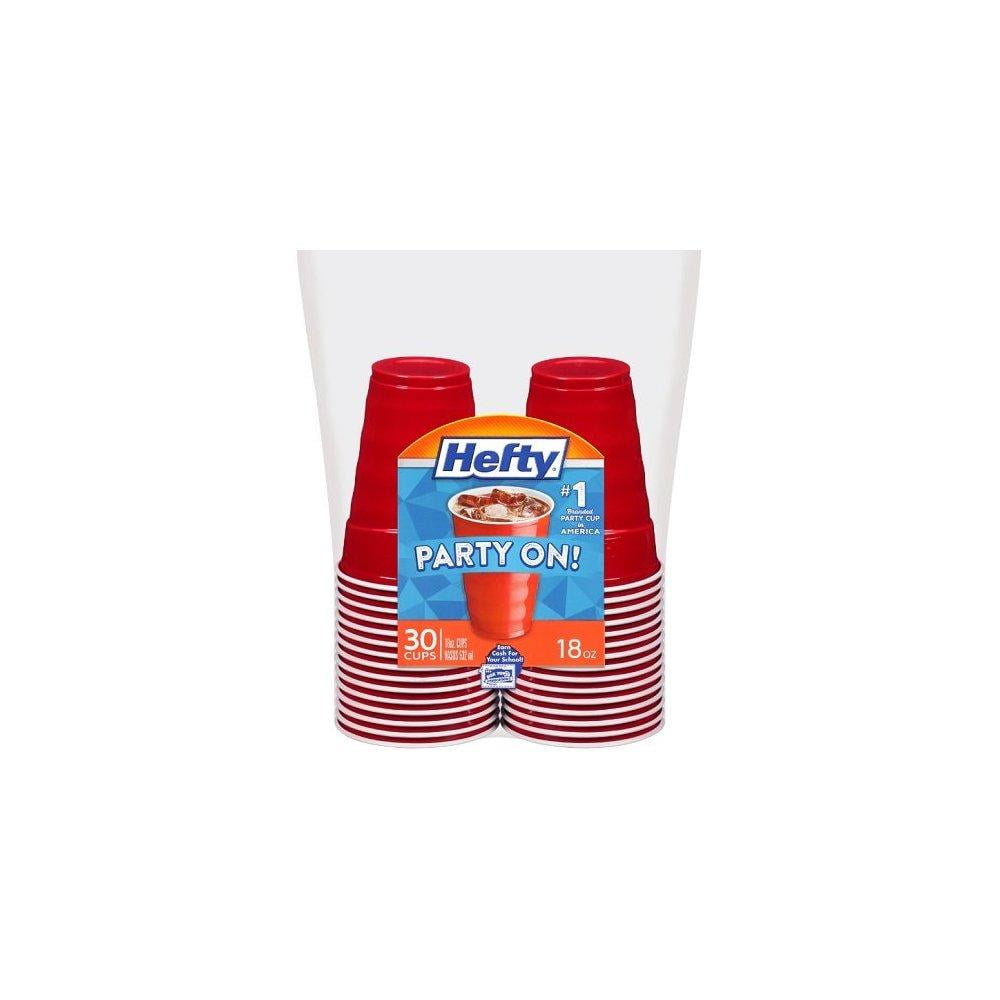 hefty plastic party cups (red, 18ounce, 30count)