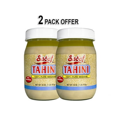 Sadaf Pure Sesame Tahini Sauce, 16 oz Jar (2 Bottles Offer)