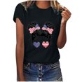 thumbnail image 1 of XZNGL Chemisiers à Manches Courtes pour Femmes T-Shirt Imprimé de la Fête de l'Indépendance pour Femmes Ample Décontracté Col Rond Manches Courtes Hauts pour Femmes Chemisier T-Shirts d'Été pour Femmes Hauts à Manches Courtes pour Femmes, 1 of 9