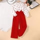 thumbnail image 2 of Odeerbi 7-12 Años Conjunto de San Valentín Para Niñas Tops de Manga Larga Con Estampado de Amor Pantalones de Pata Ancha Conjunto de Dos Piezas Conjunto de Tres Piezas, 2 of 4