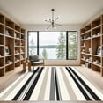 thumbnail image 2 of ODIKA 4'x6' Machine Washable Non-Slip Area Rug, Elegant Monochrome Striped with Farmhouse Aesthetic for Versatile Spaces High Traffic Rug, Black, 890014, 2 of 7