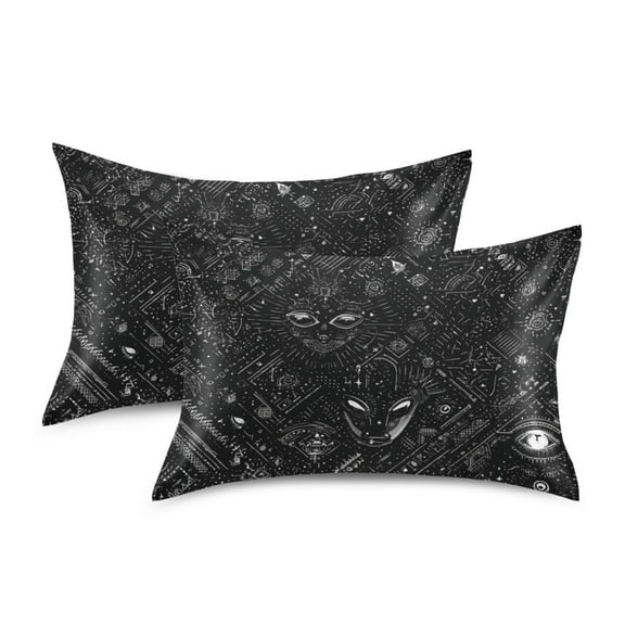 Silky Satin Standard Pillowcases For Hair And Skin Alien Vector