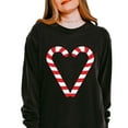 thumbnail image 2 of Candy Cane Heart - Women's Garment Dyed Long Sleeve, 2 of 11
