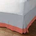 thumbnail image 2 of D.N.G. BEDDINGS 1 Piece Split Corner Two Tone Tailored Bed Skirt, Full Size 26 Inch Deep Pocket, 800 Thread Count, 100% Egyptian Cotton, Solid Silver/Brick Red Color., 2 of 3