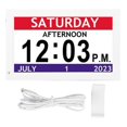 thumbnail image 1 of 7 inch digital clock with day and large display, digital calendar, alarm clock, day, with 12 custom alarms, automatic dimming, 1 of 4