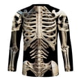 thumbnail image 5 of ZXLBBD Tshirts Shirts for Men Halloween Skeleton Print Long Sleeve Graphic Tee Crew Neck Slim Fit Theme Party T-Shirts for Man Casual,White,XL, 5 of 5