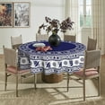 thumbnail image 4 of Mexico Round Tablecloth 60×60 Inch Round, Cinco De Mayo Fiesta Design Blue Washable Table Cover for Party Picnic Dinner Decor, 4 of 6