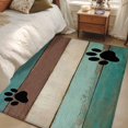 thumbnail image 5 of Farmhouse Washable Area Rugs 2.7'x5', Cute Animal Claws Vintage Green Brown Wood Grain Low Pile Throw Living Room Rug Non-Slip Sturdy Edge Binding Carpet for Indoor Entryway Bedside Kitchen, 5 of 9
