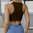 thumbnail image 2 of XINQIHANG Women's Crew Neck Racerback Knit Ribbed Basic Sleeveless Crop Tank Tops, 2 of 5