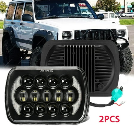1PCS 5x7" 7x6 LED Headlights For Jeep 84-2001 Cherokee XJ /For 86-1995 Wrangler