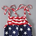thumbnail image 4 of USA 250th Anniversary Girls Jumpsuit Star Print Flare Pants Sleeveless Tie Design Romper Summer Casual Playwear Outfit for Kids Multicolour1 12 Months-24 Months, 4 of 4
