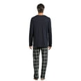 thumbnail image 3 of Hanes Men’s Slub Jersey Top and Ultra Soft Flannel Sleep Pants Set, 2-Piece, Sizes S-5XL, 3 of 5