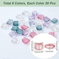 thumbnail image 3 of 1Box 120Pcs 6 Colors Transparent Glass Beads for Jewelry Making Cat Mixed Color 12.5x14x6.5mm Hole: 1mm 20Pcs/color, 3 of 8