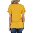 thumbnail image 2 of Women's Short Sleeve V-Neck Shirts Loose Casual Tee T-Shirt, 2 of 5