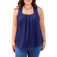 thumbnail image 1 of Beautyin Plus Size Tank Tops for Women Removable Bras Pleated Tops Square Neck Split Side Camisole, 1 of 7