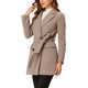 thumbnail image 4 of Abrigo de trench de longitud media con cinturón y doble botonadura para mujer Inspire Chic, talla XL, color marrón, 4 of 7