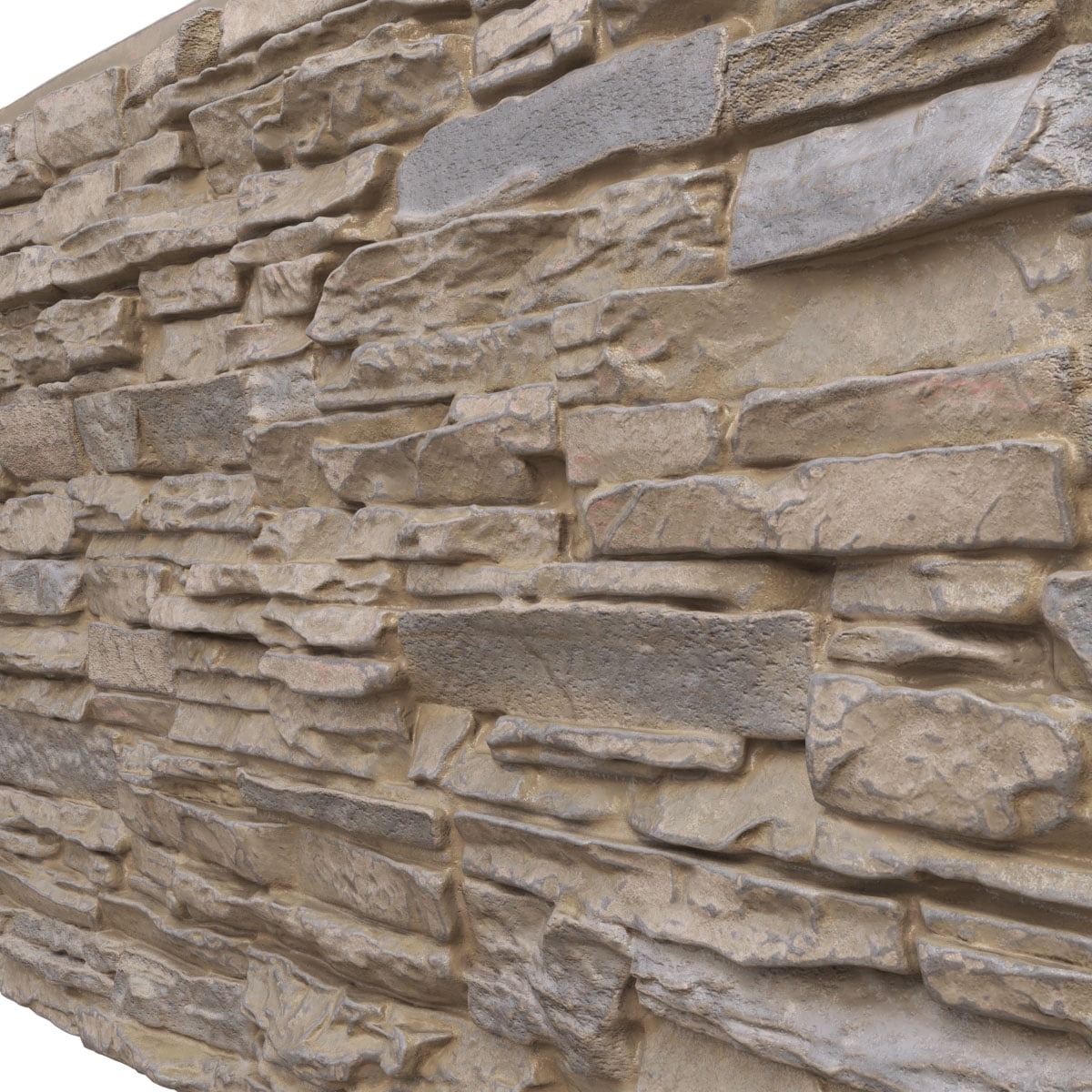 Ekena Millwork 45 3/4"W x 24 1/2"H x 1 1/4"D Canyon Ridge Stacked Stone, EverStone Faux Stone Siding Panel, Rockwall