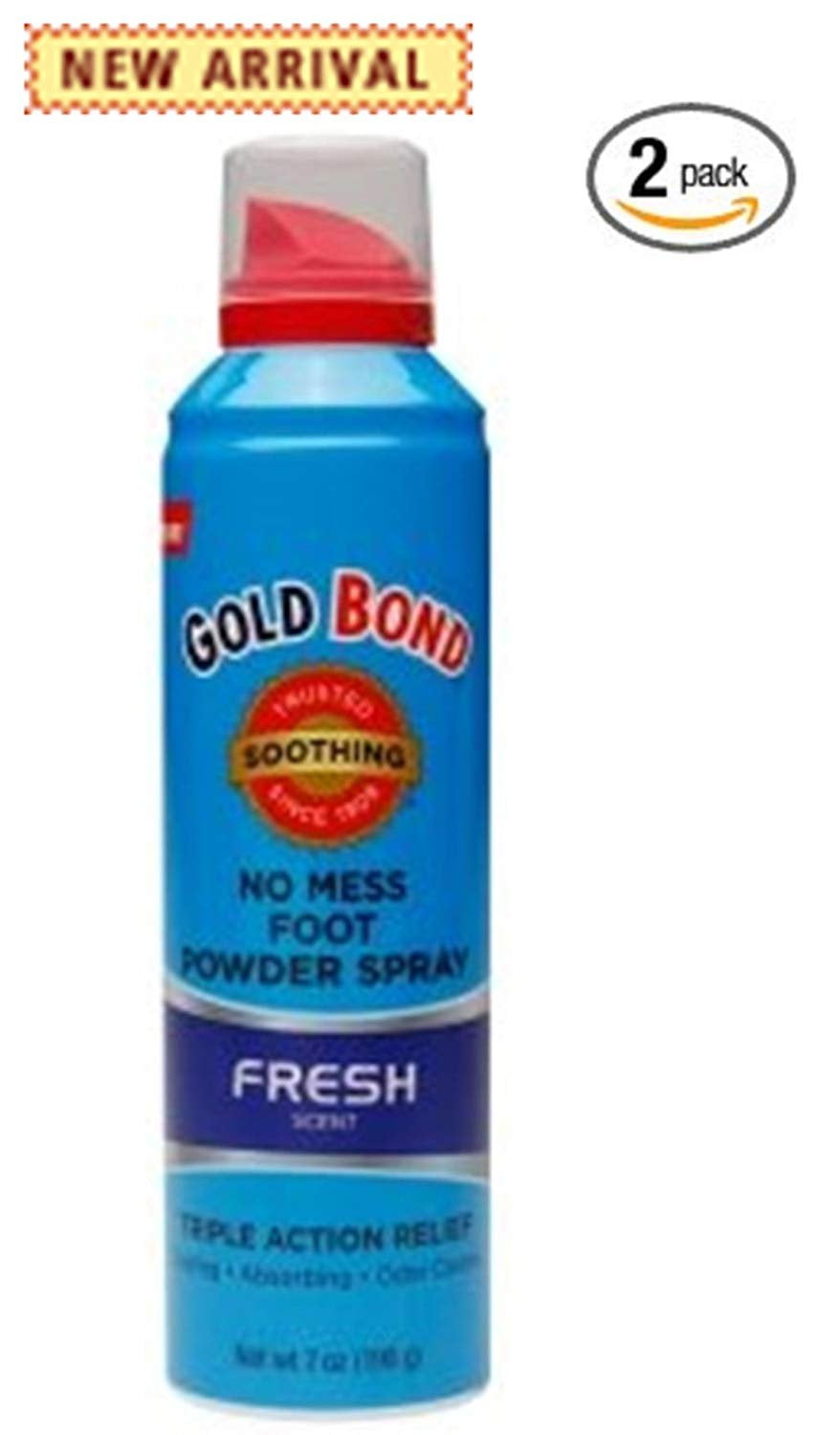 Gold Bond Foot Powder Spray Fresh Scent 7 Ounce Can (207ml) (2 Pack