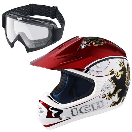 AHR DOT Youth Motocross Helmet Full Face Offroad Dirt Bike Helmet Motorcycle ATV Downhill