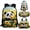 Panda Sunflower, variant on Jeiento Axolotl Backpack for School Girls 6-8 Lightweight Backpack with Lunch Box Pencil Case Water Bottle Sleeve 4 Pcs for Elementary Kindergarten Kids School Bookbag Starry Sky