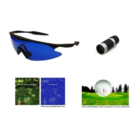 POSMA SGG-060B Golf Ball Finder Hunter Retriever Glasses and Golf Range finder - Mini Monocular Scope