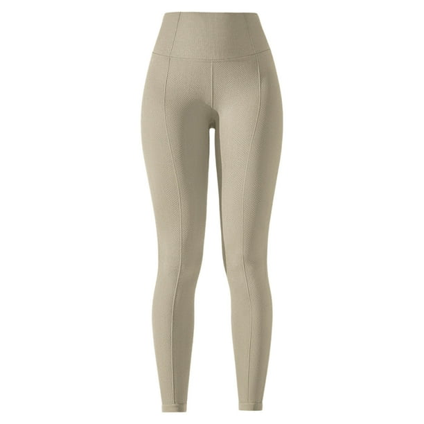 Pantalones de yoga ajustados de talle alto con efecto lifting para mujer, de punto sin costuras y jacquard de lunares - Nailon/spandex, para deporte/fitness - Tallas S a L