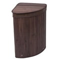 thumbnail image 3 of BirdRock Home Bamboo Corner Laundry Hamper with Lid and Cloth Liner - Espresso, 3 of 5