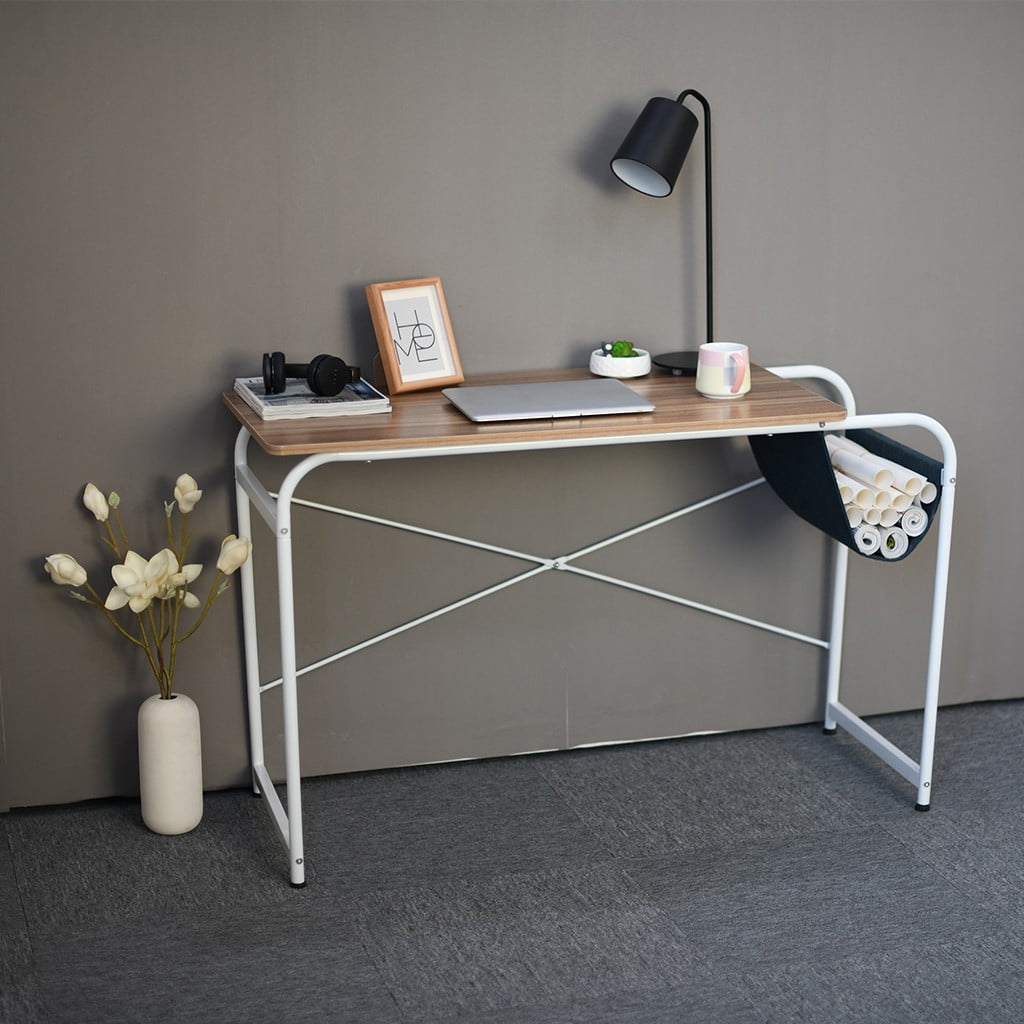 Laptop Desk Office Desk,Round Corner,for Home Office Dorm,47.2 x 19.7 x 29.9 inches Writing Computer Desk Study Table Workstation with Cloth Bag Storage