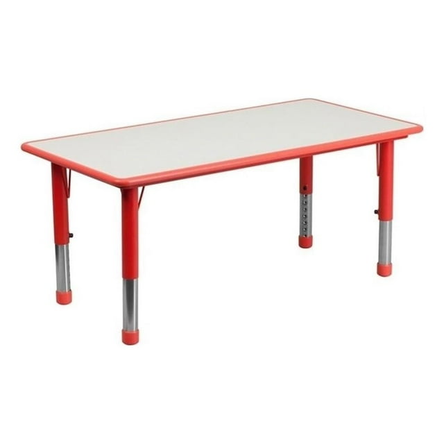 Bowery Hill Table d'Activité en Plastique Coins Arrondis Rouge/gris