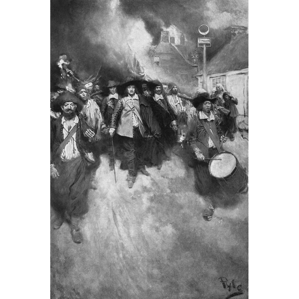 BaconS Rebellion 1676 Nnathaniel Bacon (Center) And His Followers At