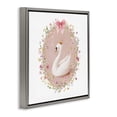thumbnail image 2 of Stupell Industries Shabby Chic Queen Swan with Florals Gray Floating Frame Canvas Art, 18 x 18, by Christine Simpson Art, 2 of 8