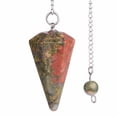 thumbnail image 1 of Péndulo de piedra preciosa unakita hexagonal con punta Justinstones, 1 of 3