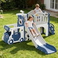 thumbnail image 6 of KORIMEFA 9-IN-1 Toddler Slide Set for kids Age 1-5, Bus-Themed Climber Indoor Outdoor Playset with Slide, Golf, Basketball Hoop, Climber, Wheel, 6 of 13