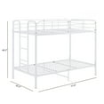 thumbnail image 6 of Your Zone Kids Modern Metal Twin over Twin Bunk Bed with Guardrails, White, 6 of 9